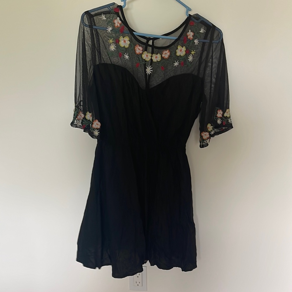 Black dress with embroidery